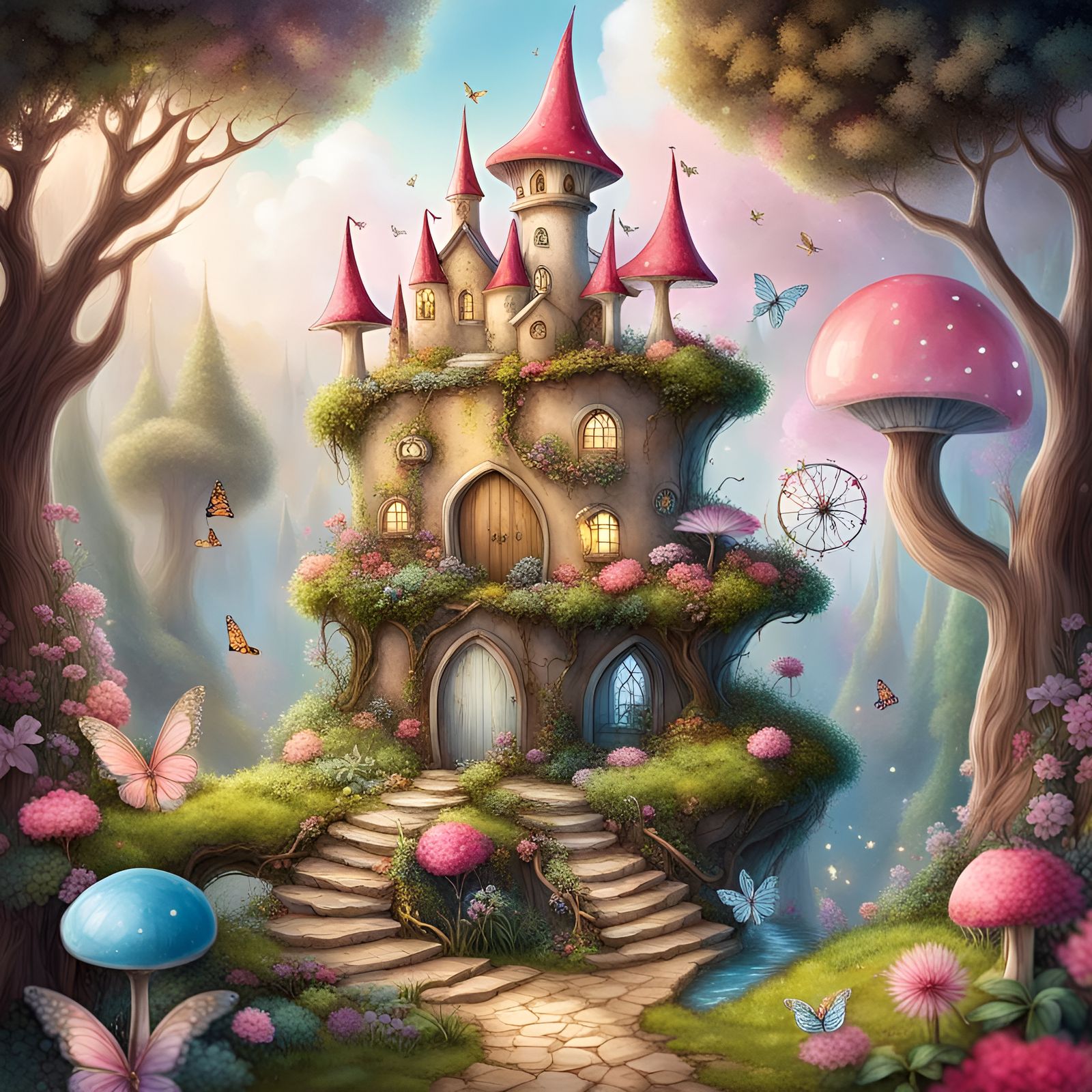 Whimsical Fairy Wonderland Scene