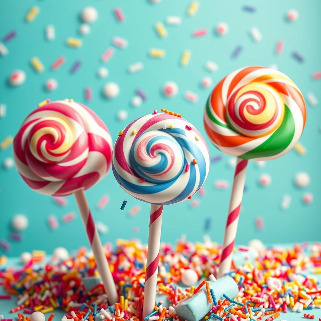 Whimsical Lollipops and Popping Boba in 3D Style