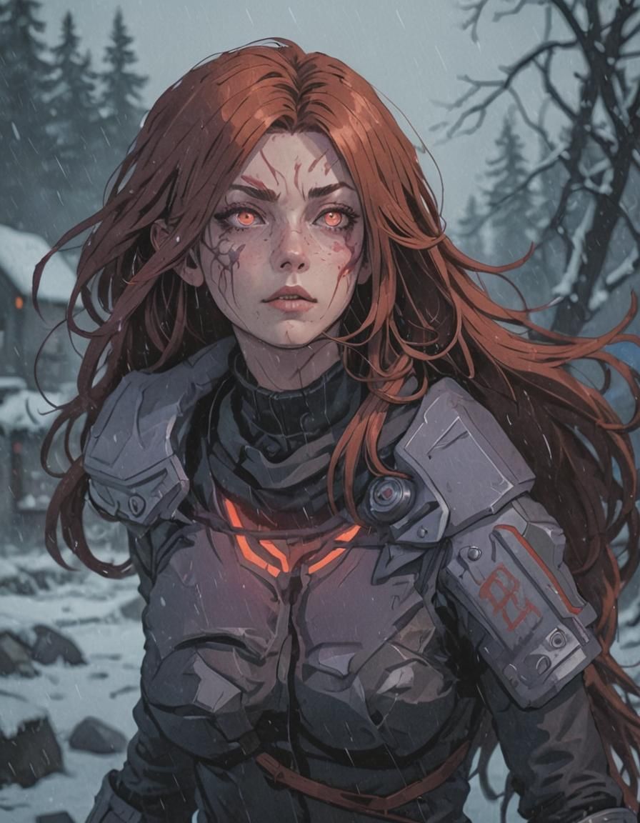 Icelandic Gamer in Cel-Shaded Anime Style