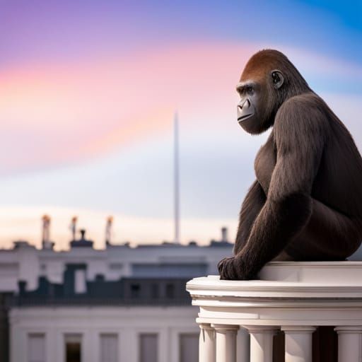 Giant Gorilla on White House: Professional Photography