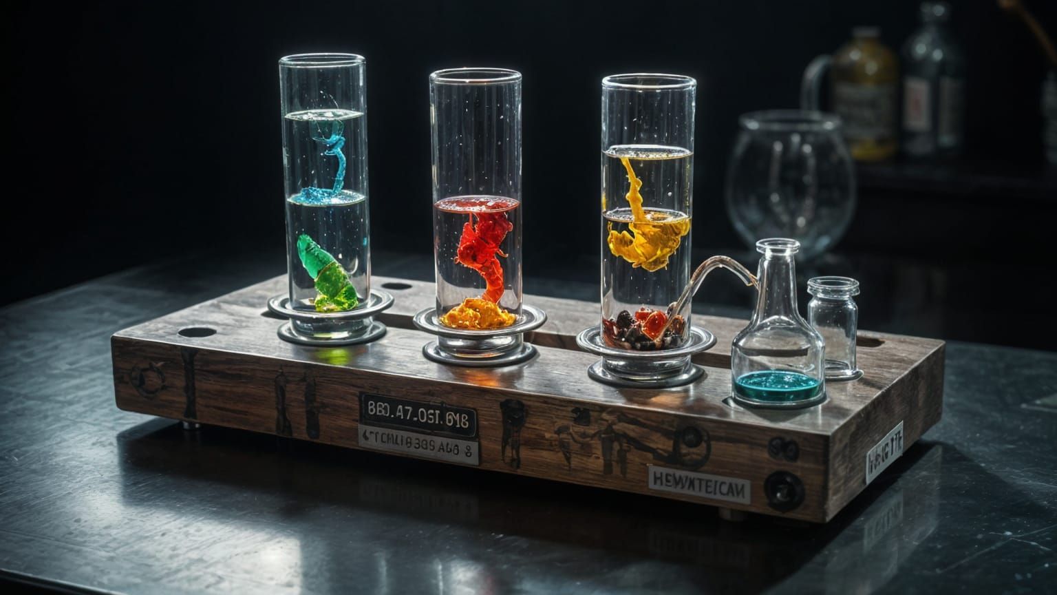 Test tubes containing alien larvae.