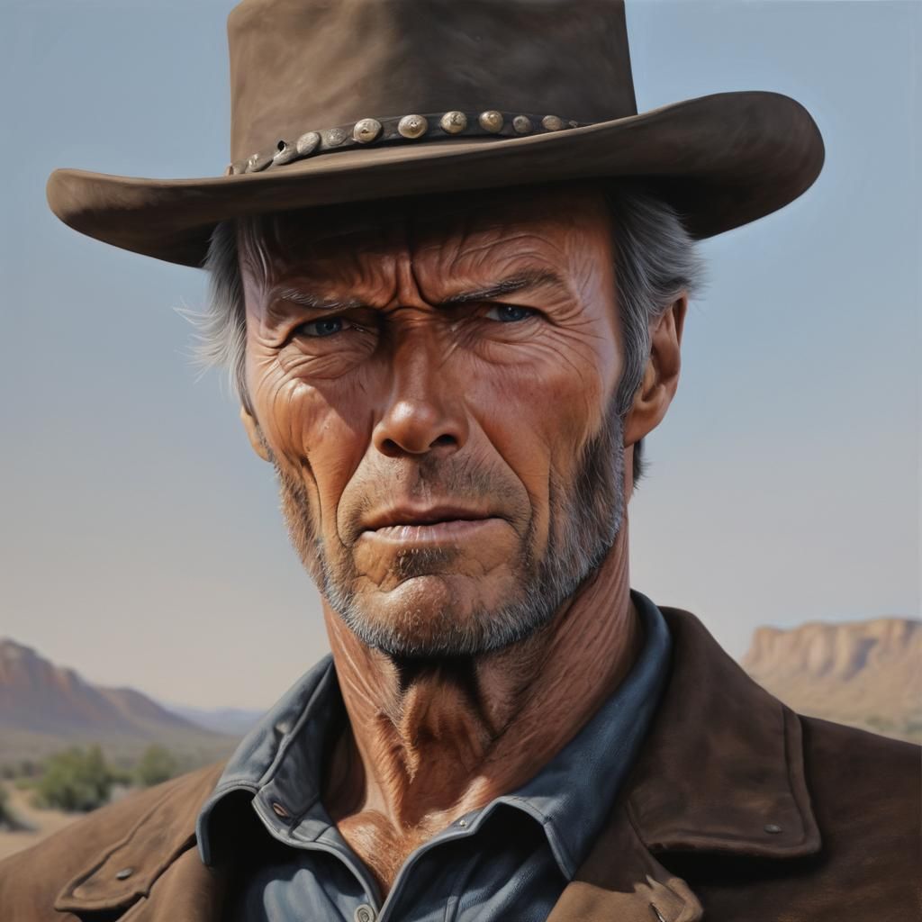 Clint Eastwood Man With No Name Portrait