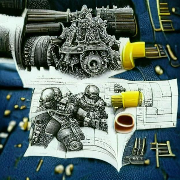 Warhammer 40k Auto Cannon Repair Manual Technical Drawing