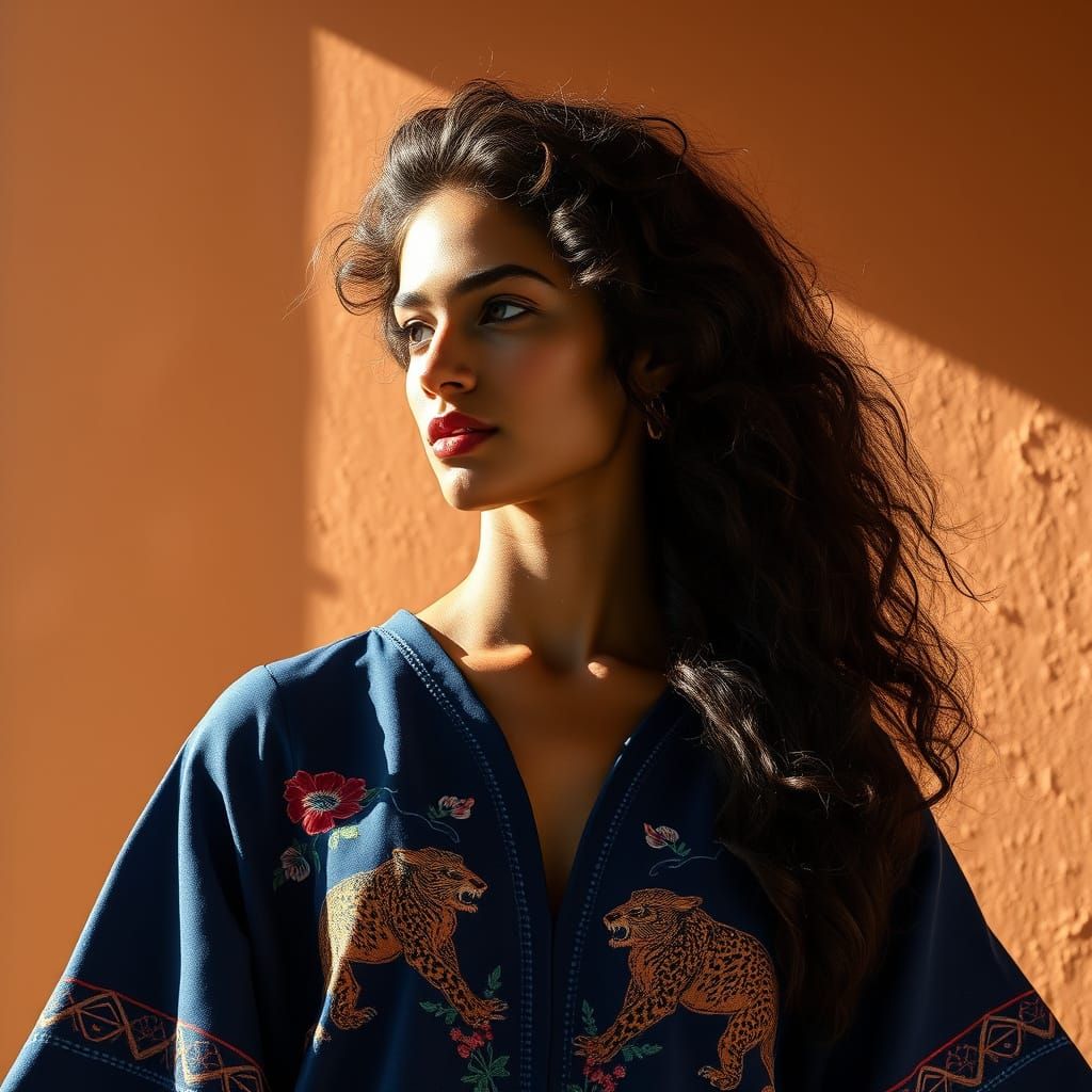 Model in Embroidered Tunic: Galliano Meets Indigenous Art