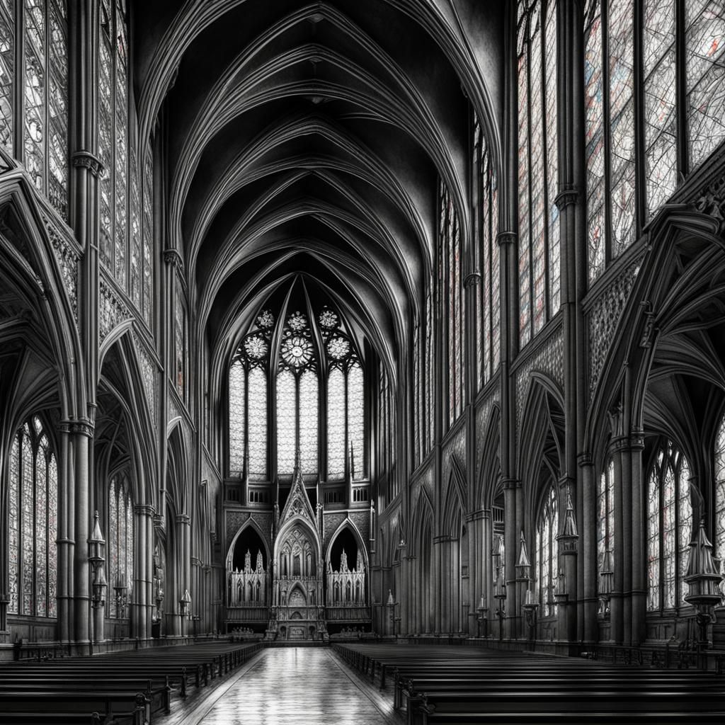 Sainte-Chapelle: Detailed Pencil Sketch