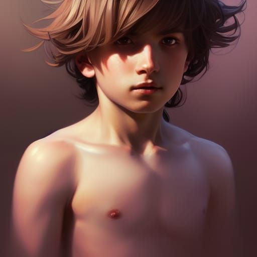 Hyperdetailed Portrait of Feminine Boy, Trending Art