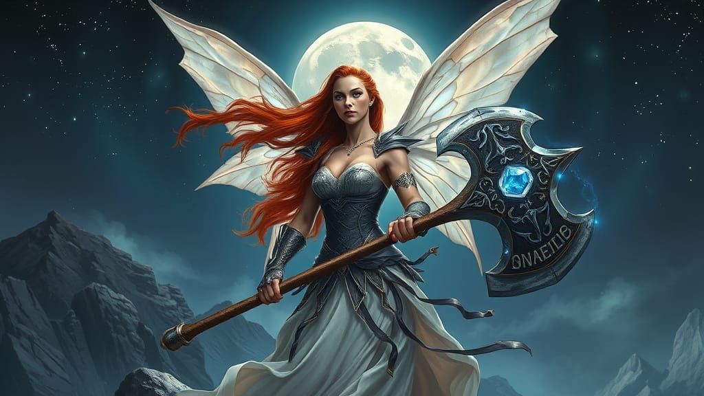 Faerie Warrior Zoey with Runic Battle Axe