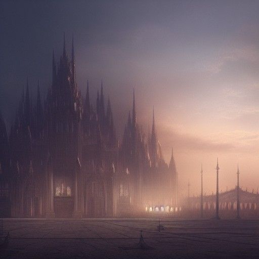 Epic Dusk Scene: Detailed Digital Matte Painting