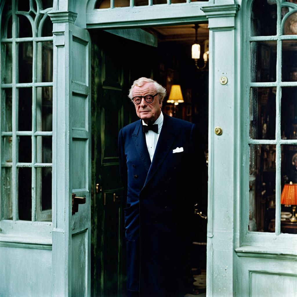 Elderly Butler in Doorway, AI Generated Image