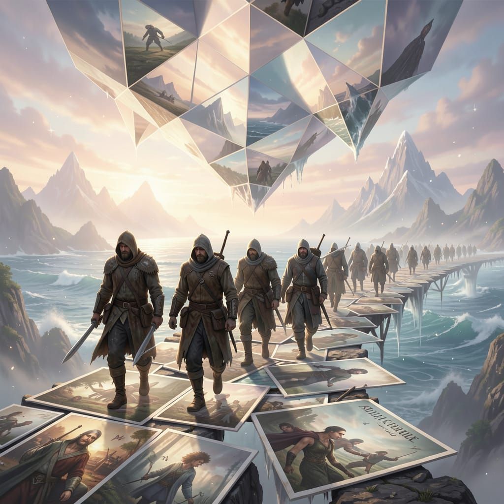 Surreal Fantasy Landscape of Memory Road