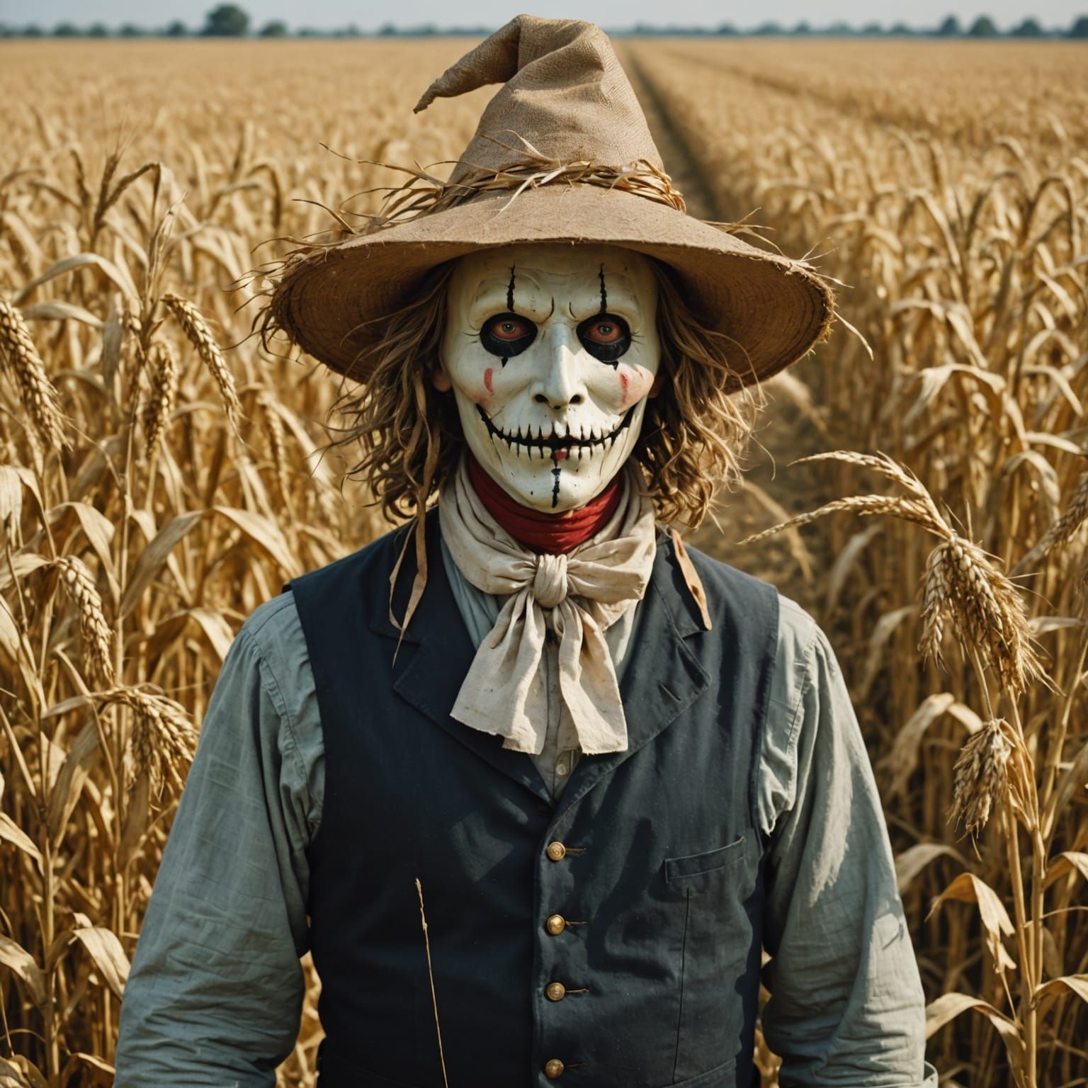 Scarecrow Portrait in Rye Field