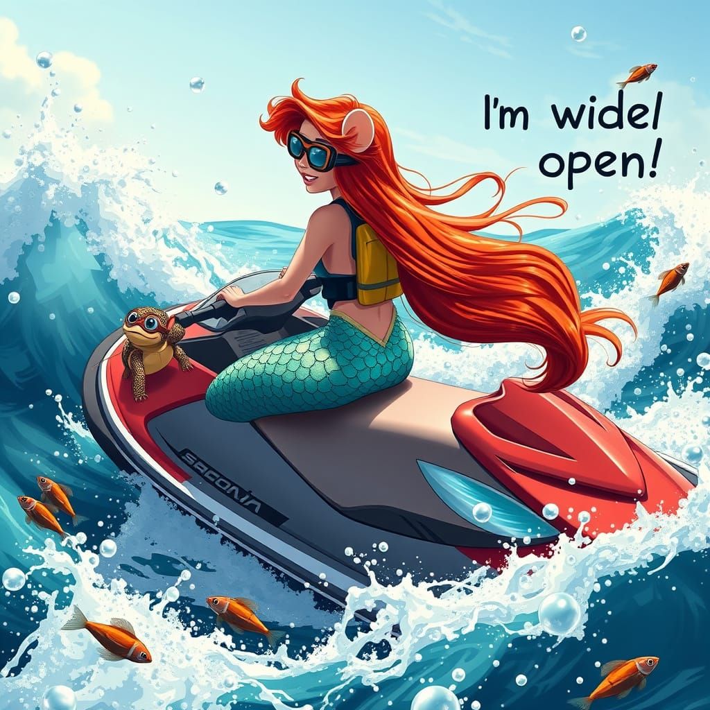 Mermaid and Mouse Jet Ski Adventure