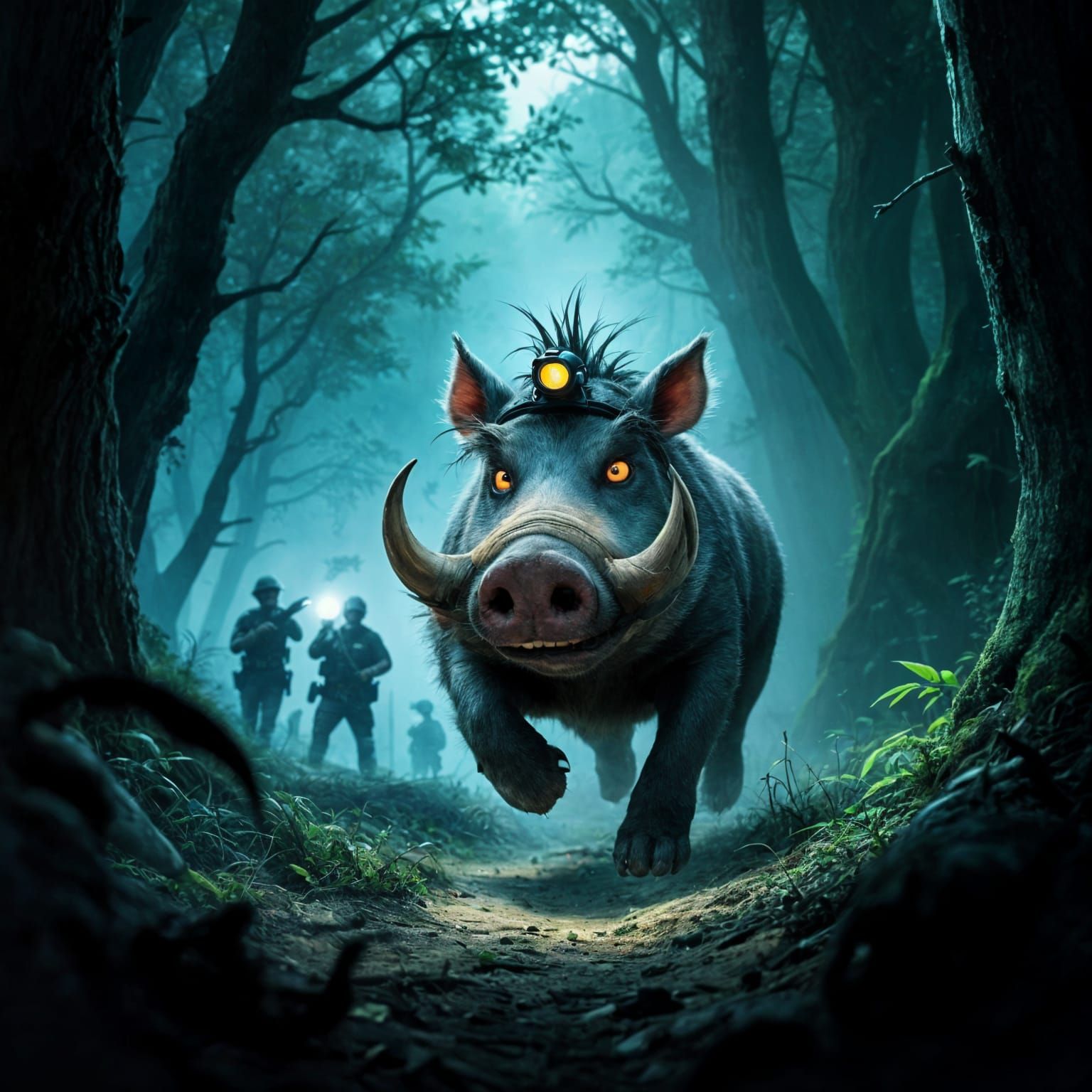 Safari Elephant Escapes Midnight Police Chase in Forest Unde...