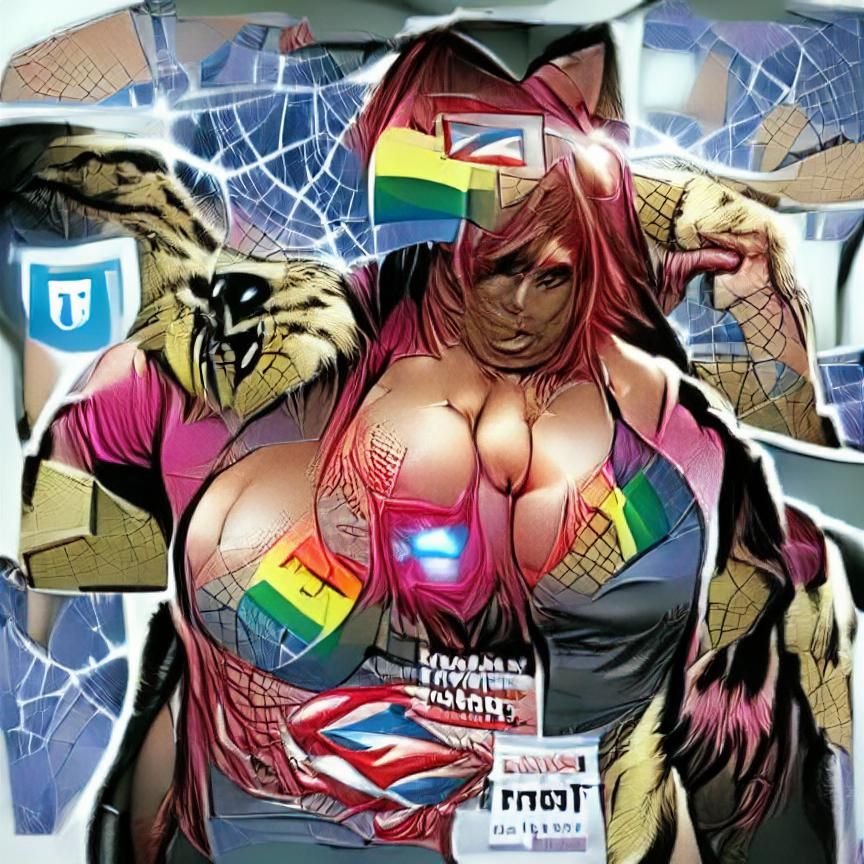 Trans Woman in Marvel Comics Style