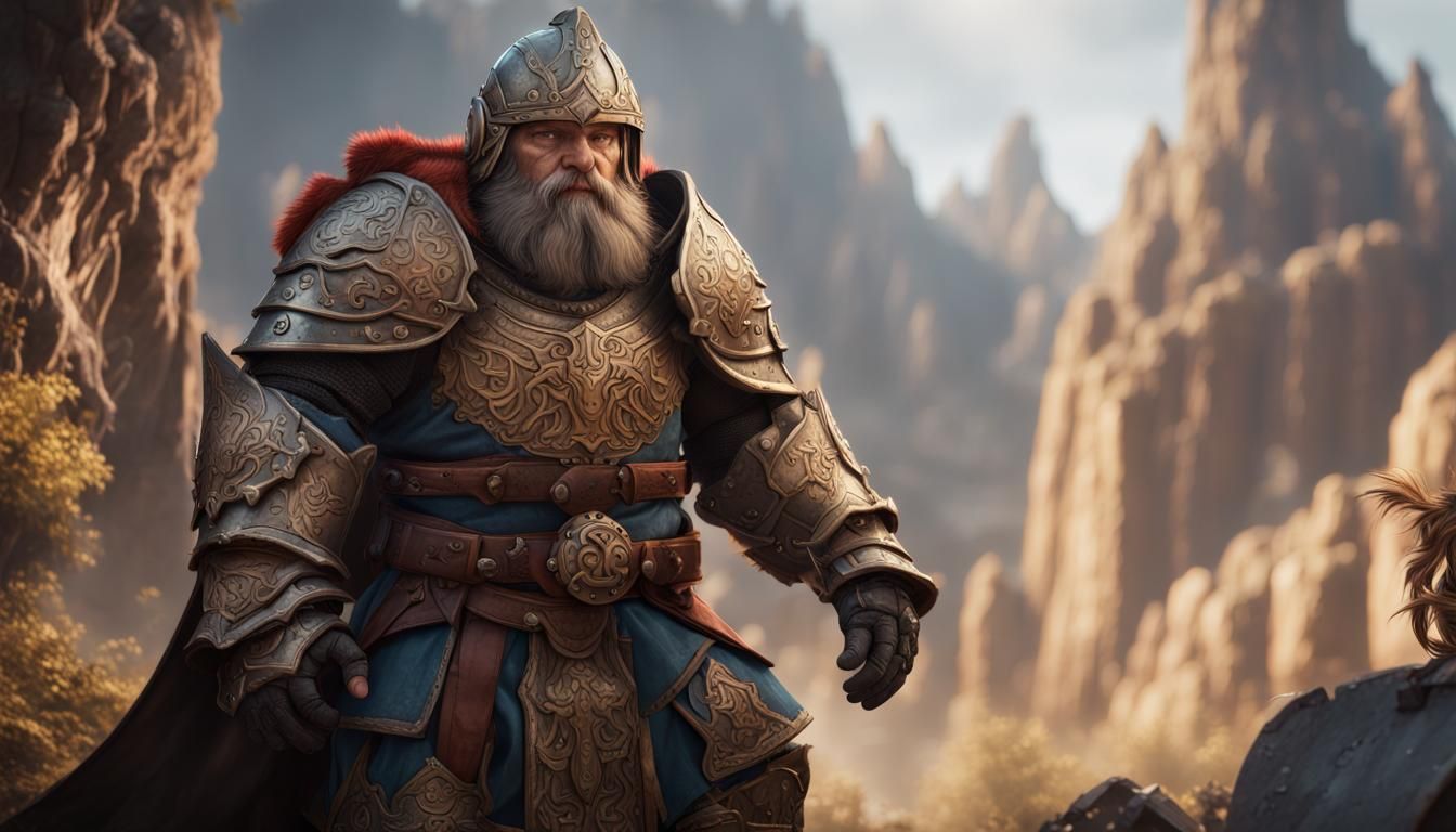 Dwarf Cleric in Plate Armor: Fantasy Concept Art