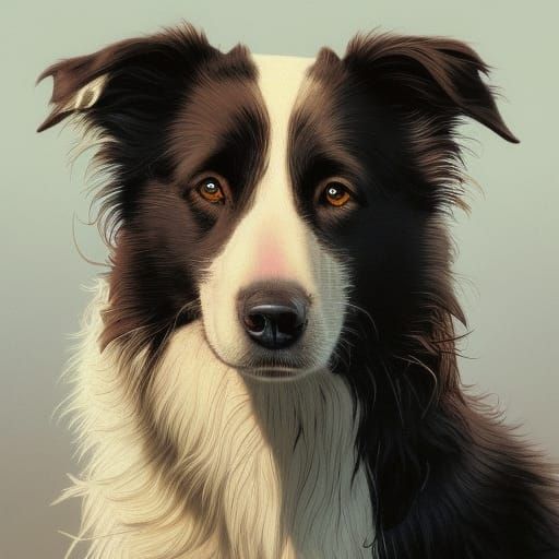 Border Collie Portrait in Abstract Style