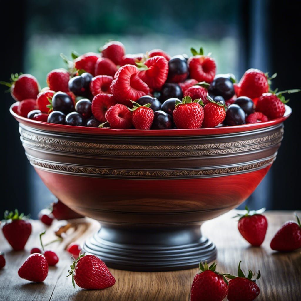 Red fruits still life fruit bowl