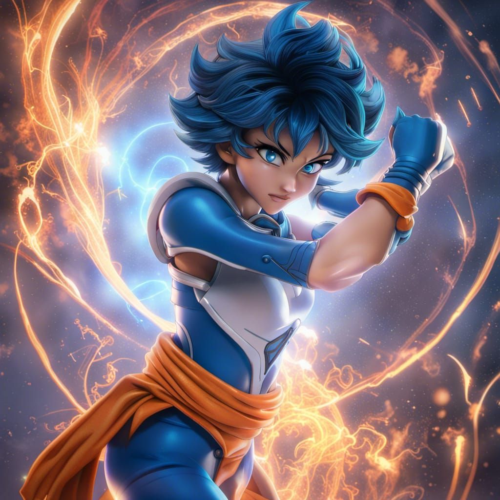 Sailor Mercury Channels Super Saiyan Energy