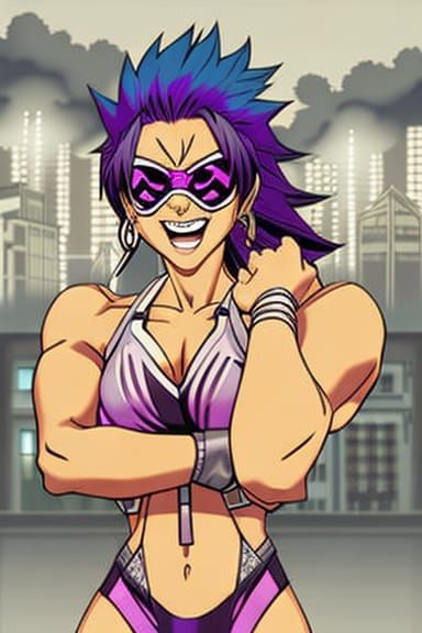 Gothic Anime Portrait of a Female Bodybuilder