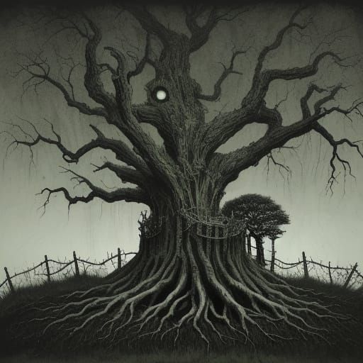 Junji Ito Inspired Horror: Girls Find Bone Fence Tree