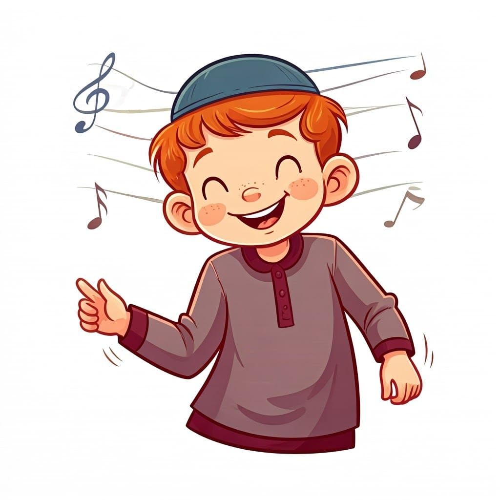 Joyful Haredi Boy Dances in a Musical Scene, Raleigh Style