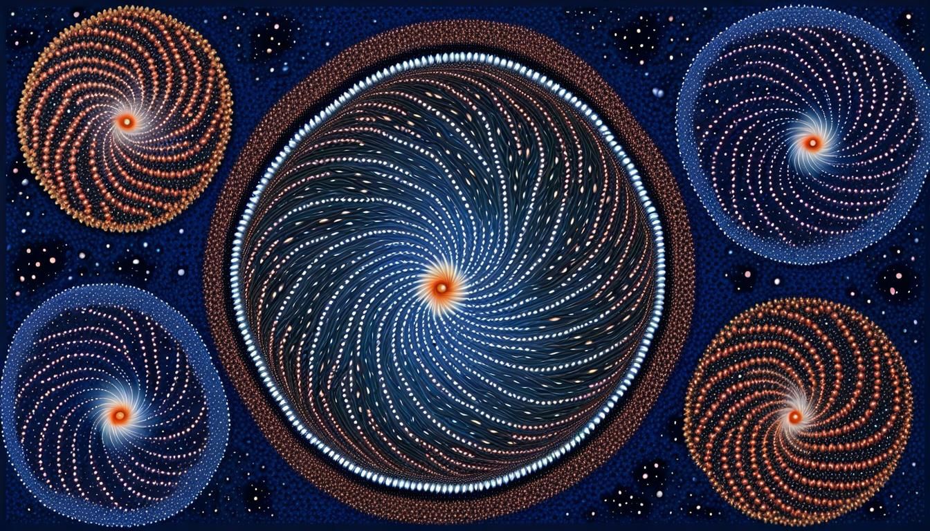 Aboriginal Dot Painting of Cosmic Stars