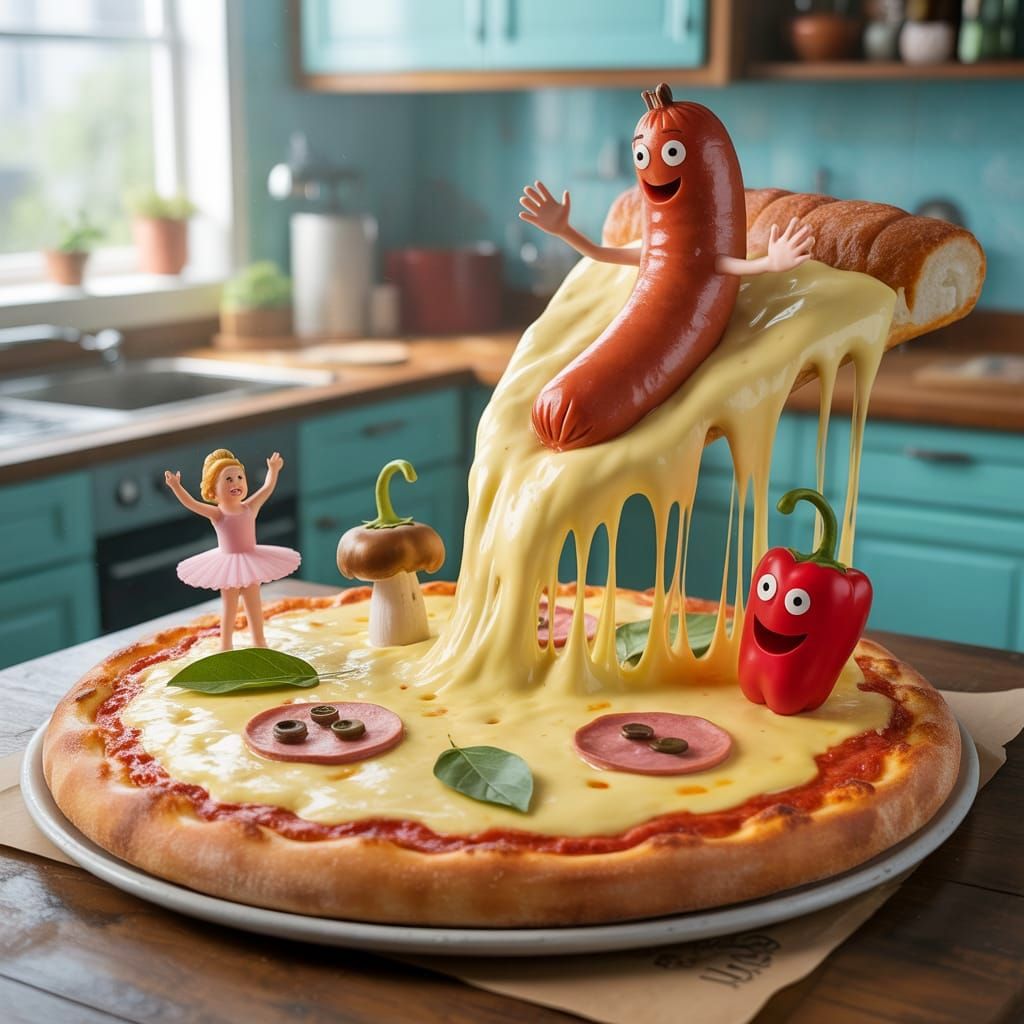 Paprika🌶️& Sausage🌭 Pizza 🍕with a PLAYGROUND SLIDE 🛝