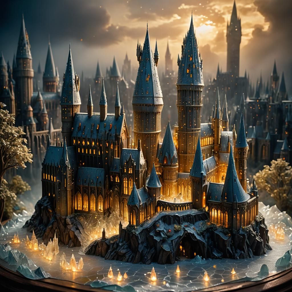Glass Harry Potter in Ethereal Fantasy Hogwarts