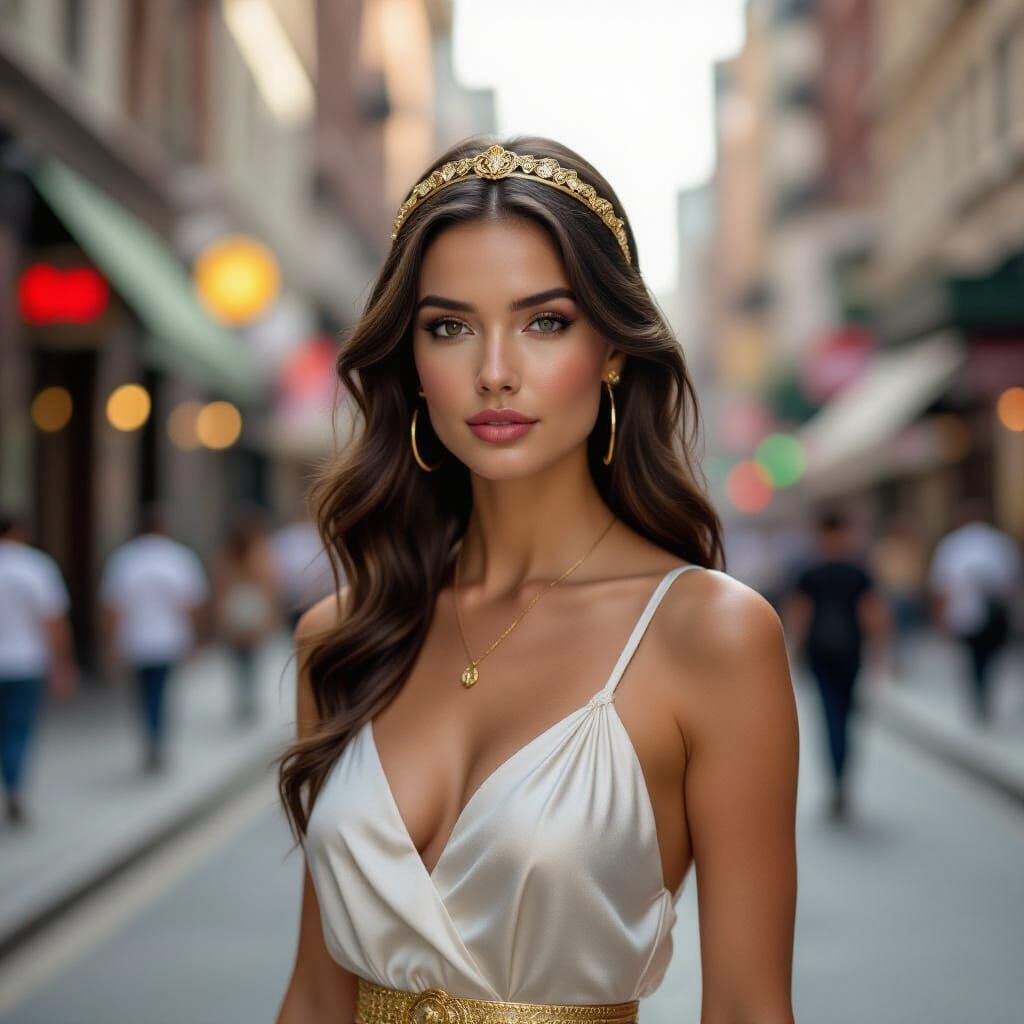 Athena as Street Style Icon in Hyperrealism