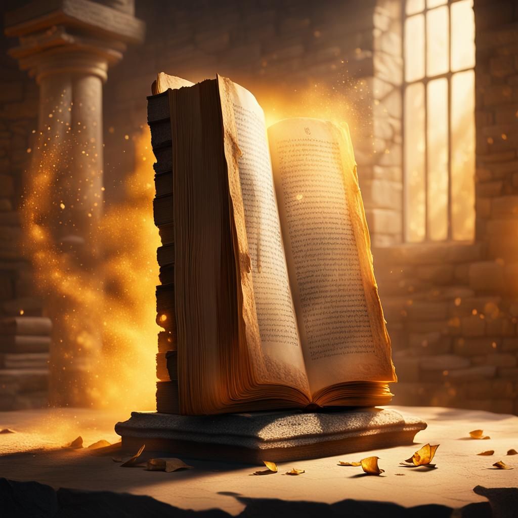 Ancient Tome Unveils Forgotten Secrets in Dreamlike Surreali...