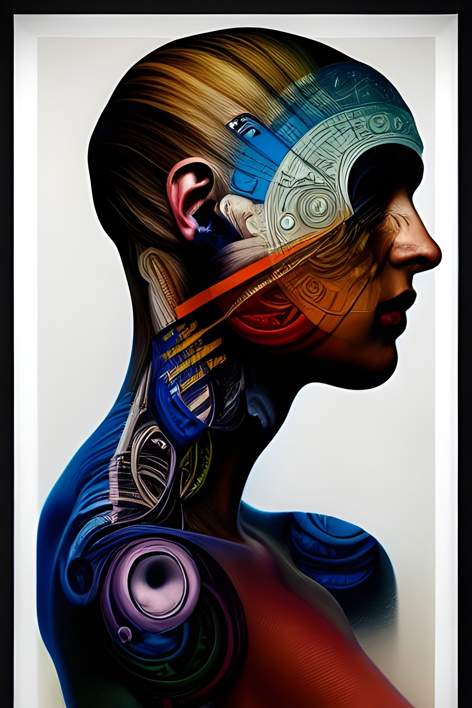 Thoughtful Portrait with Rococo Details, Hyperrealistic Styl...