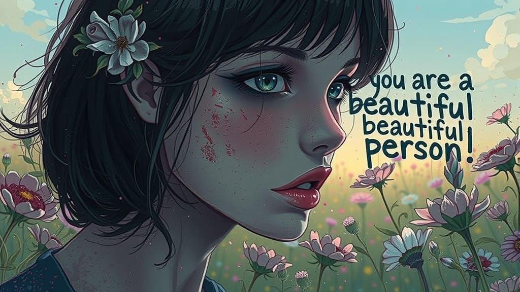 Ethereal Soul Basks in Sunny Field of Flowers