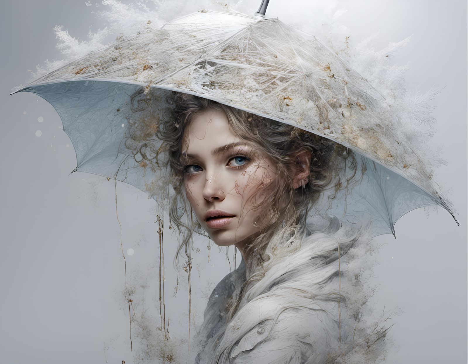 Snowy Jewel Girl in Candy Land, Digital Art