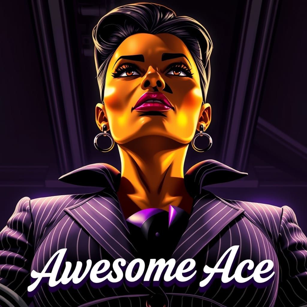 Asexual Icon in Noir-Inspired Pulp Comic Style