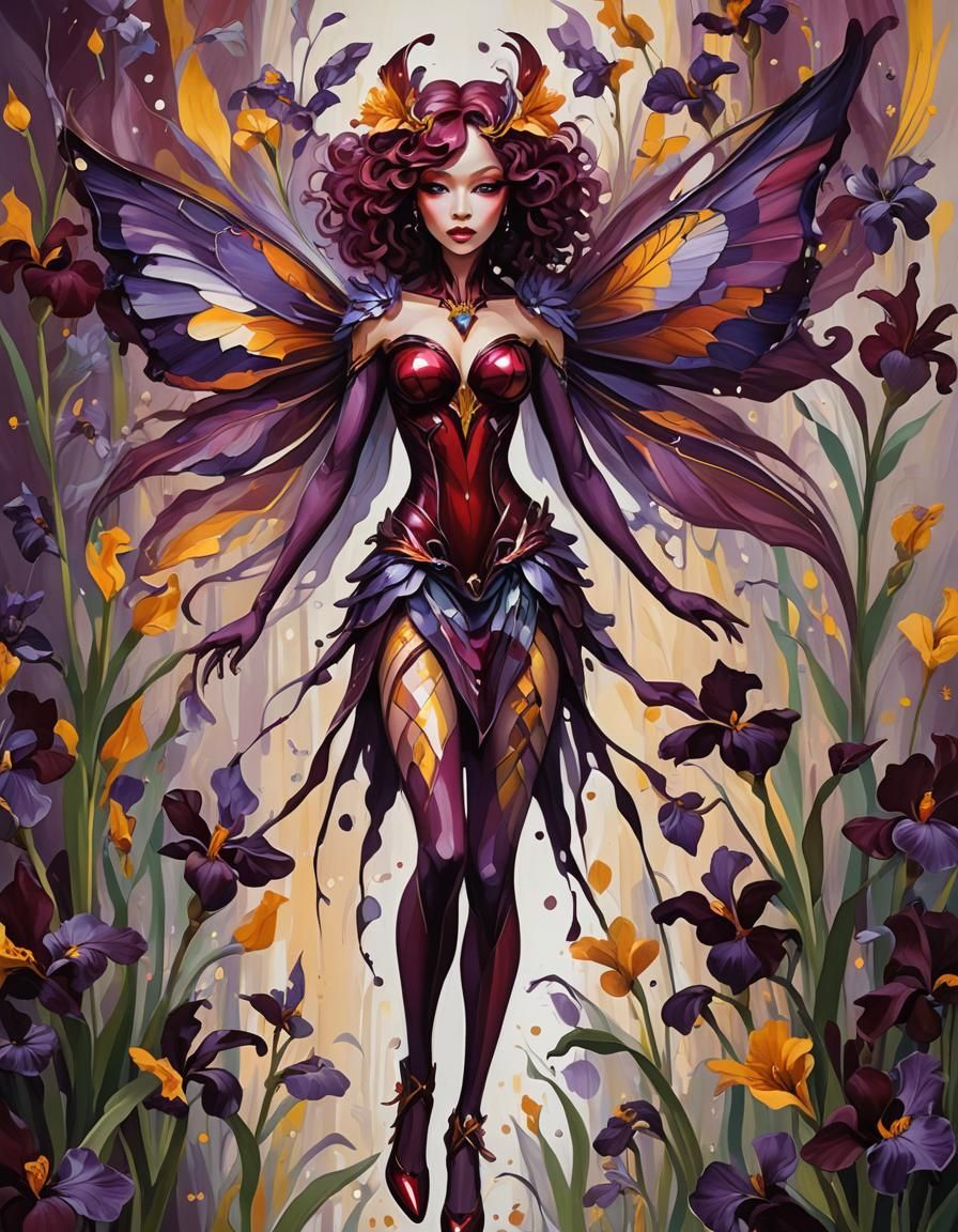 Vibrant iris fairy