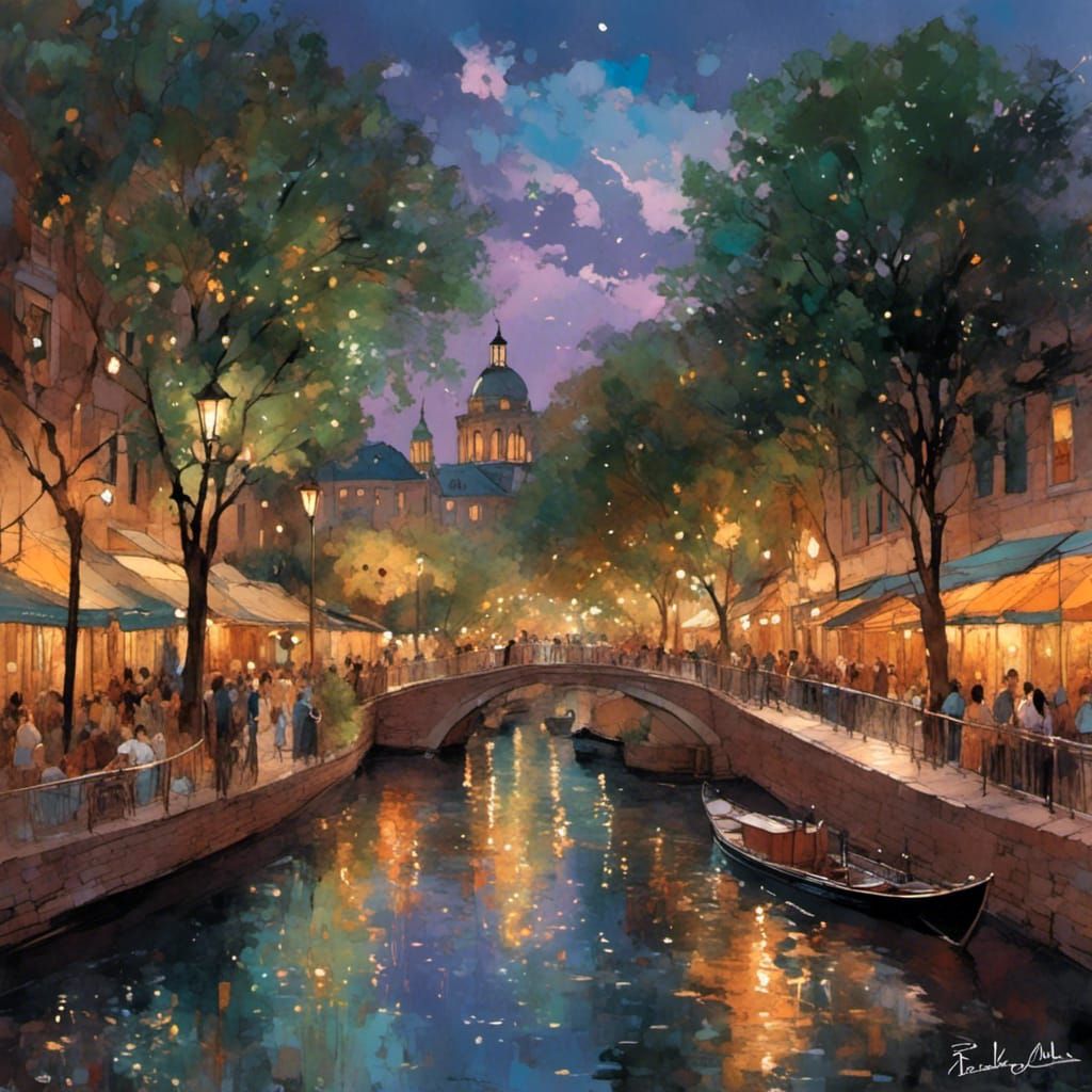 Twilight River Walk in Inked Style