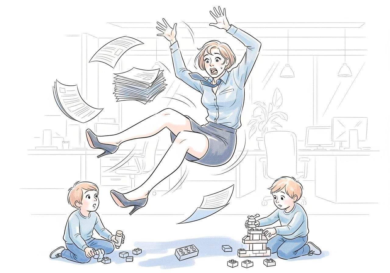 Secretary Tripping in Office with Lego Chaos