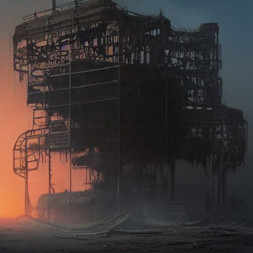 Post-Apocalyptic Playground Amidst Toxic Wasteland in Indust...