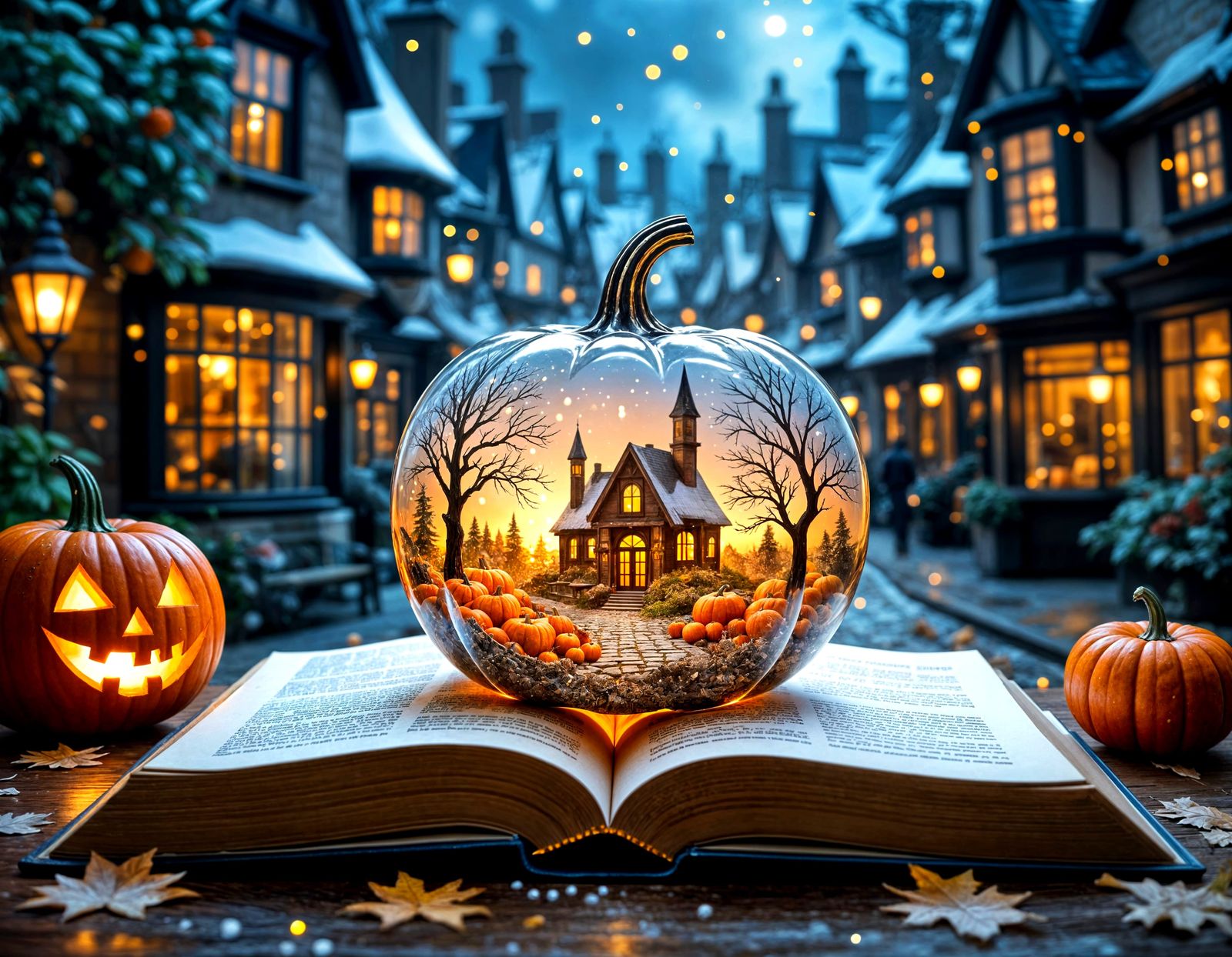 Enchanted Cafe in Transparent Pumpkins as Halloween Masterpi...