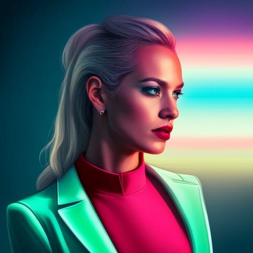 Cinderace in Synthwave Neon Retro Style