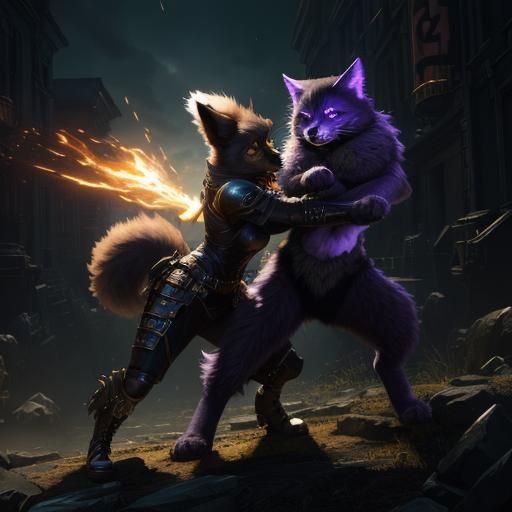 Dog Girl vs Cat Girl: Dark Fantasy Battle