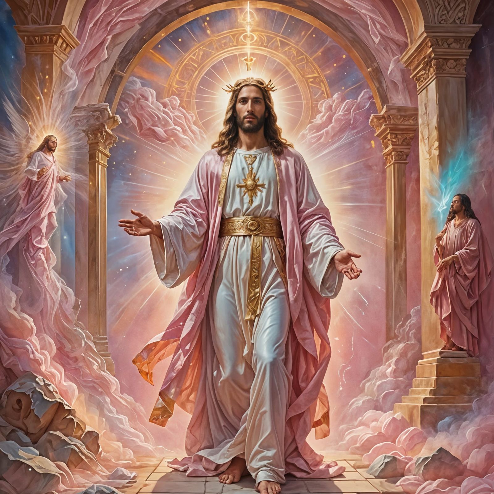 Sacred Divine Masculine Figure Entering Portal