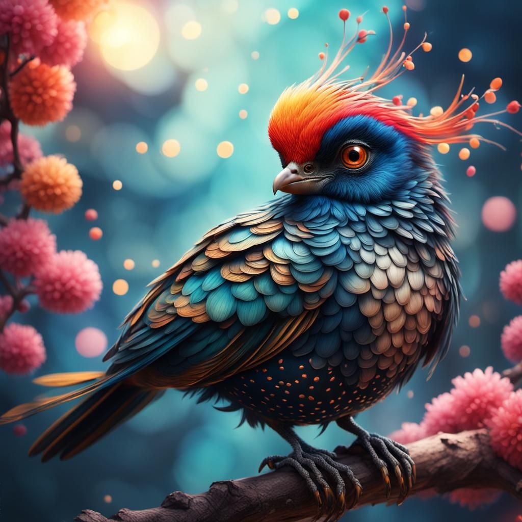 Dramatic Portrait of a Chinese Bird