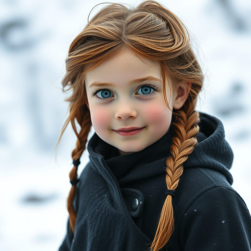 Icy Portrait: Girl in Frozen Iceland