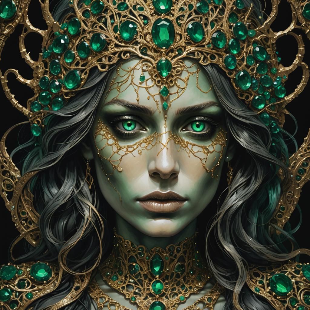 Stone Girl Portrait in Gustave Doré Style