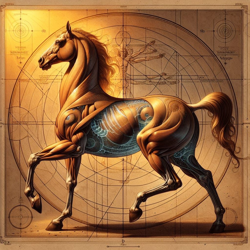 Golden Ratio Centaur in Renaissance Style