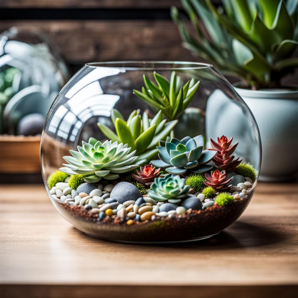Succulent Sanctuary: Unveiling Lush Miniature Landscapes and Delicate Illustrations in Terrarium Masterpieces