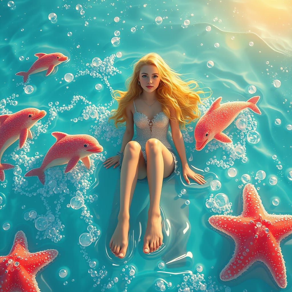 Soda Sea Dreamscape: Futuristic Whimsical Art