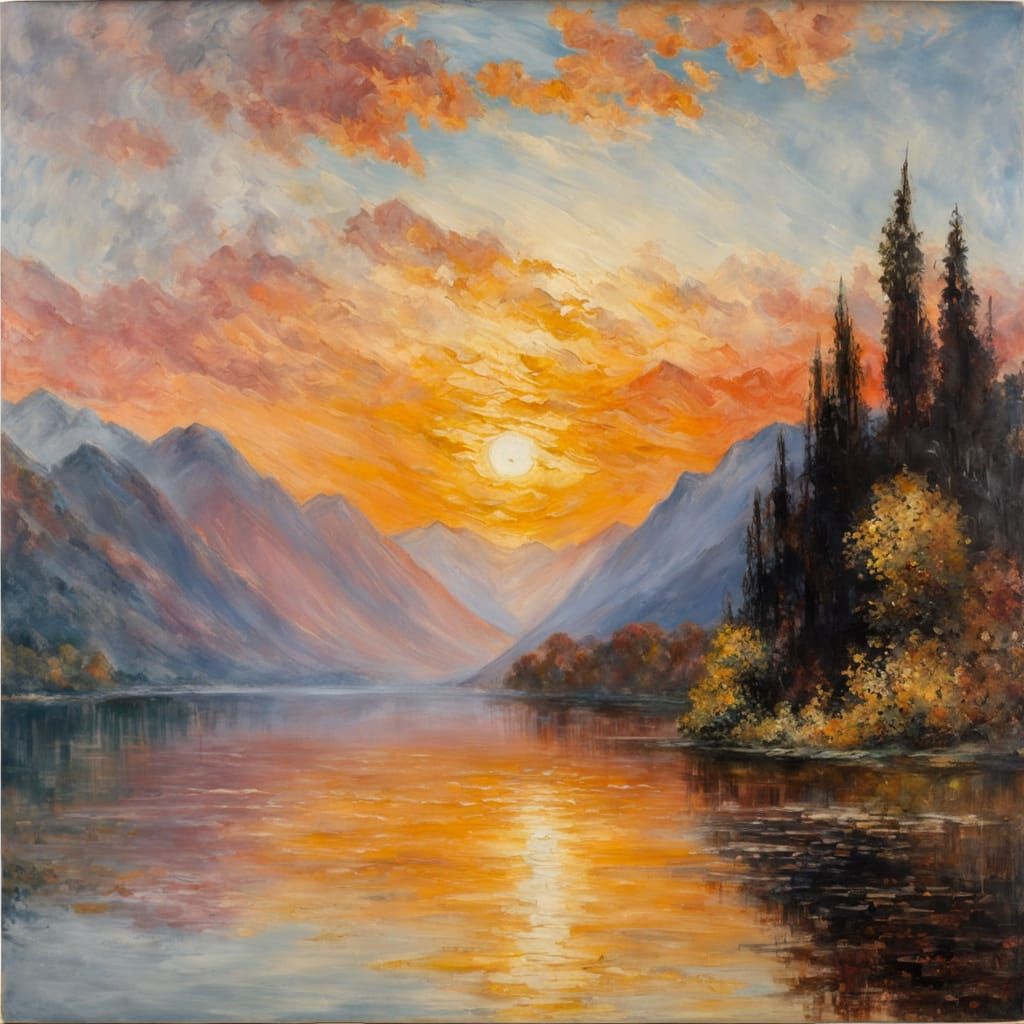 Sunrise over a lake