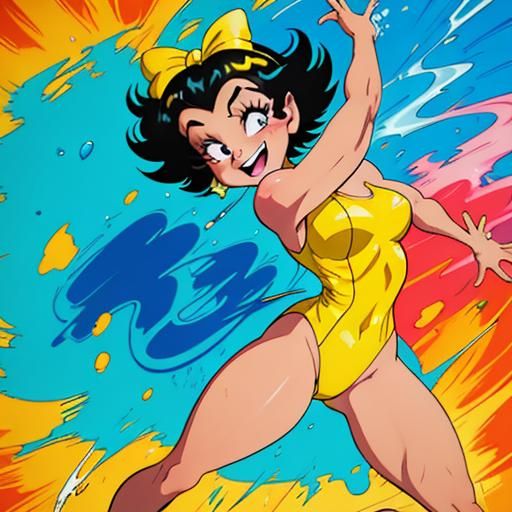 Vibrant Betty Boop Splash Art Comic Cover